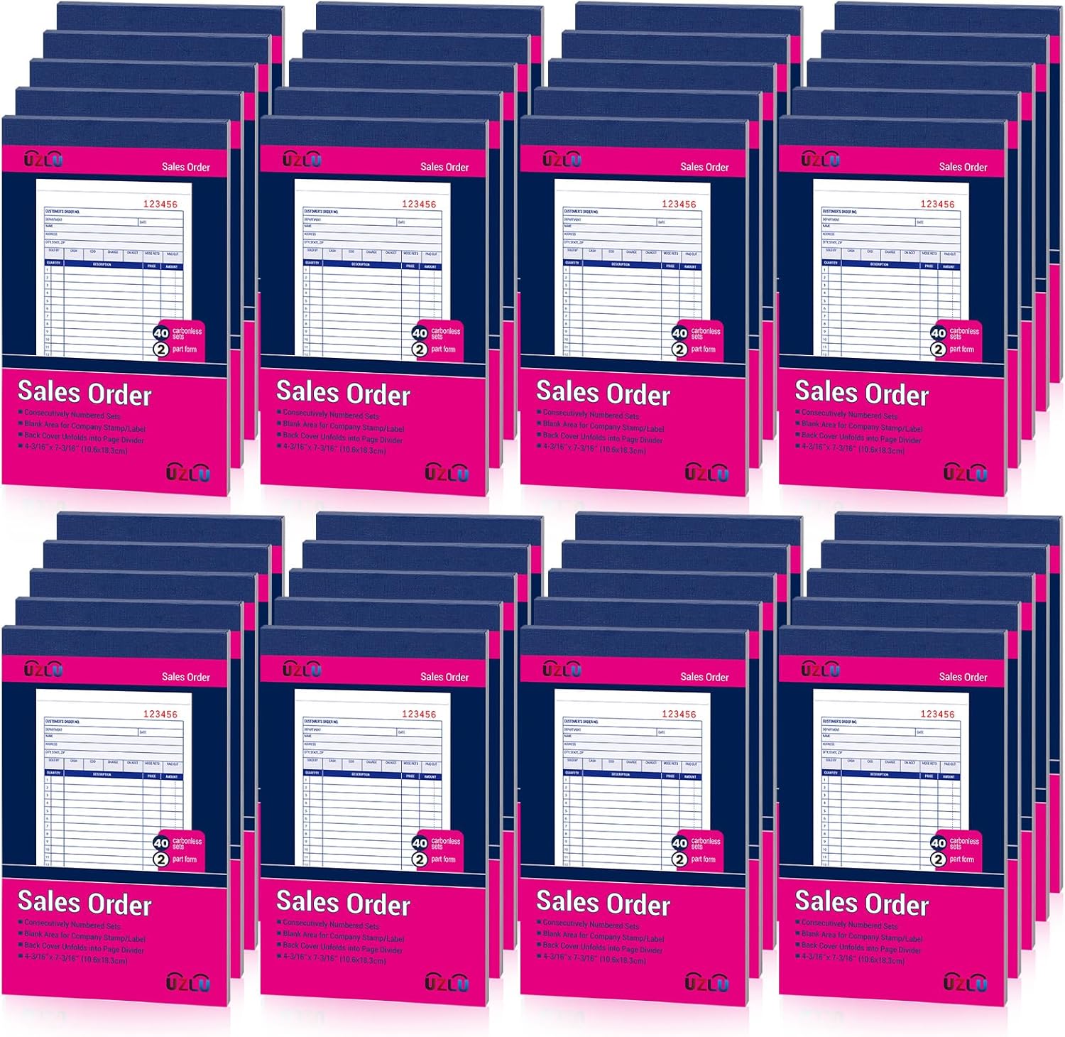 40 Pack Sales Order Book Bulk for Small Businesses and Services