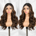 Dark Brown 13x4 Pre Plucked Body Wave Lace Front Wig - 22in natural