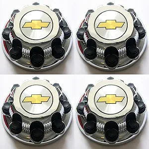 Center Caps for Chevy & GMC 8 Lug Nuts - Chrome Hub Covers