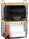 Large Stackable Trash Bag Holder for 13/30/33+ Gallon Rolls - Space