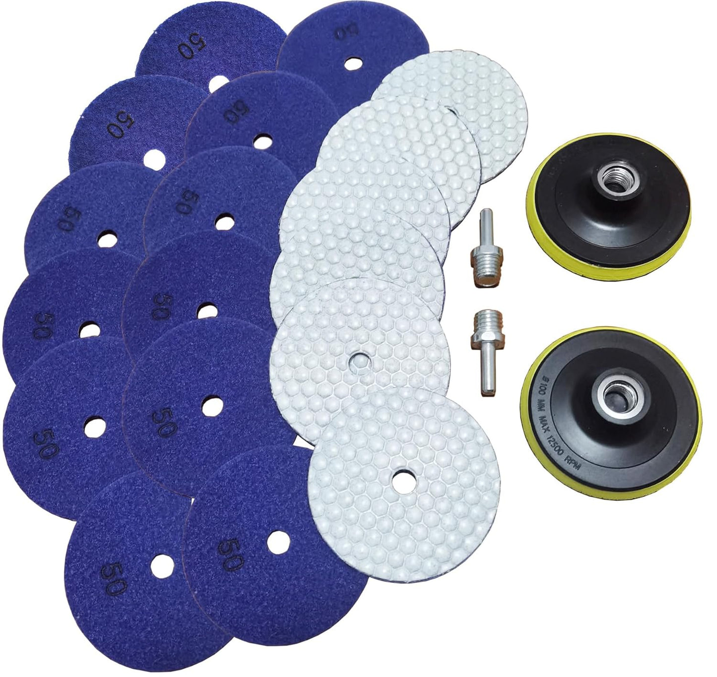 16 Packs Dry Diamond Polishing Pads for Granite and Marble