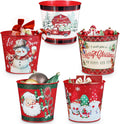 Christmas Theme Metal Buckets for Festive Home Decor and Parties