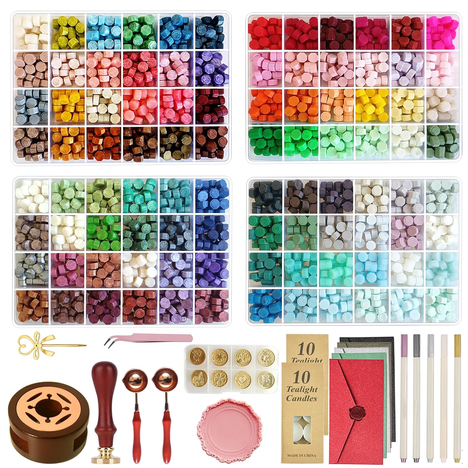 96 Colors Wax Seal Stamp Kit for Creative Sealing Projects