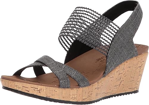 Skechers Women's Beverlee High Tea Wedge Sandal for Comfort