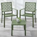 Outdoor Bistro Set 3-Piece Sage Green - Compact Steel Patio Set