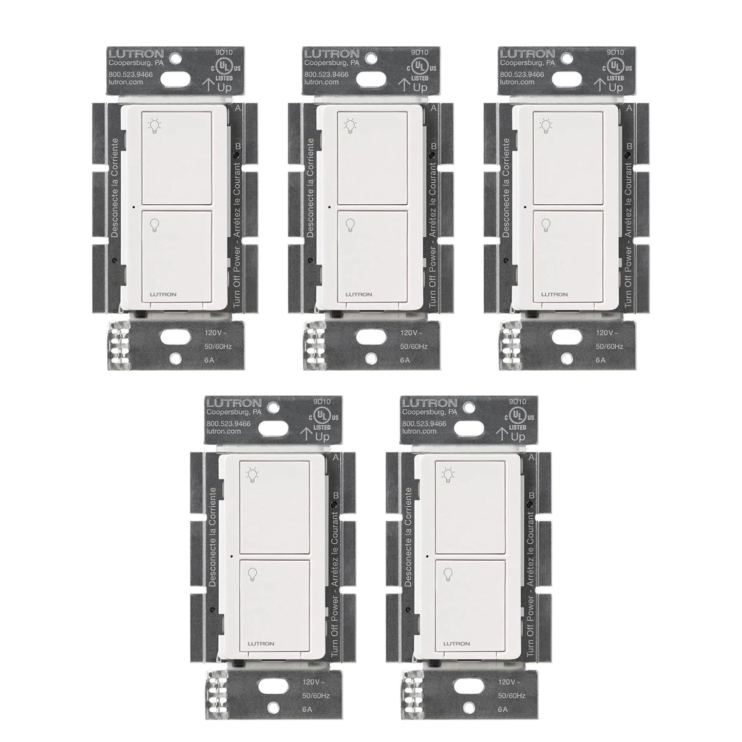 Lutron Caseta Smart Light Switch 5 Pack for Home Automation