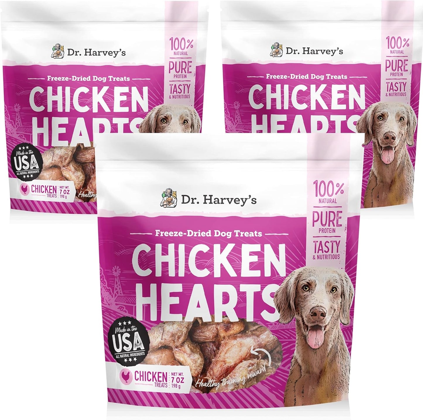 Dr. Harvey's Freeze-Dried Chicken Hearts - All-Natural Treats