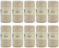 10 Skeins Sensy Premium 4mm Macrame Ribbon - Durable Ecru Cord