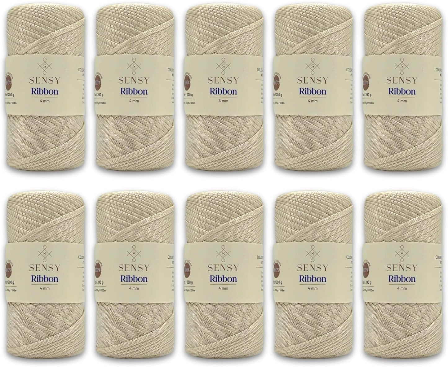 10 Skeins of Sensy Premium Macrame Ribbon for Knitting and Crochet