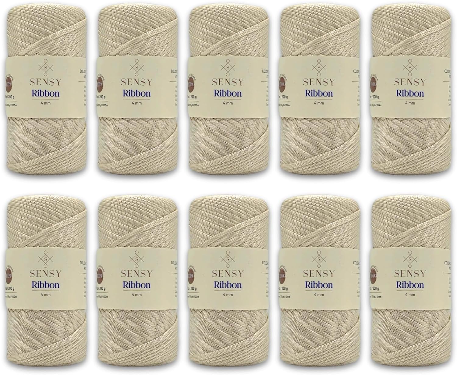 10 Skeins of Sensy Premium Macrame Ribbon for Knitting and Crochet