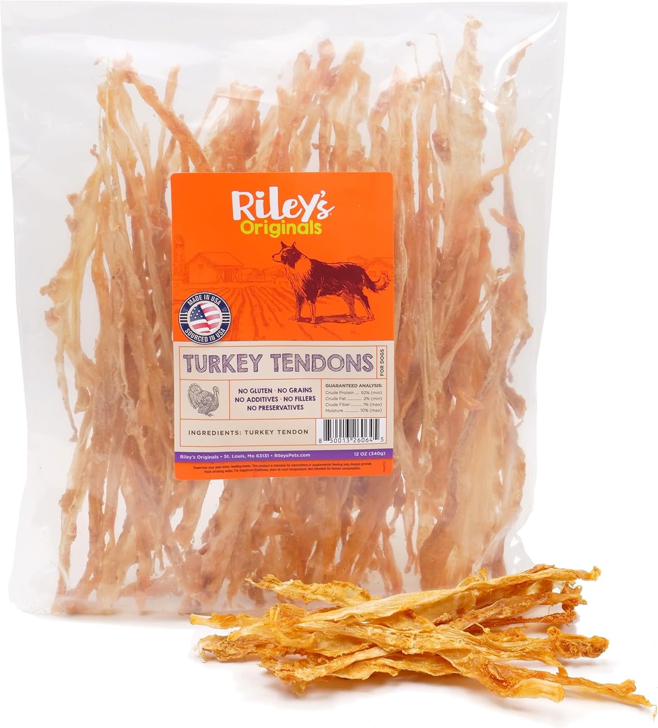 Riley's Turkey Tendons for Dogs - Natural Dehydrated Chews