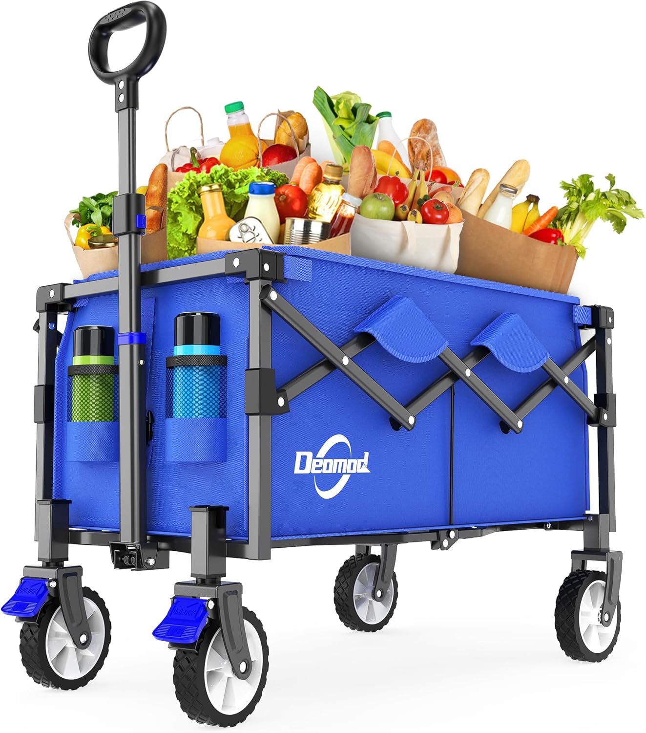 Portable Grocery Cart 200lbs Capacity - Locking Wheels