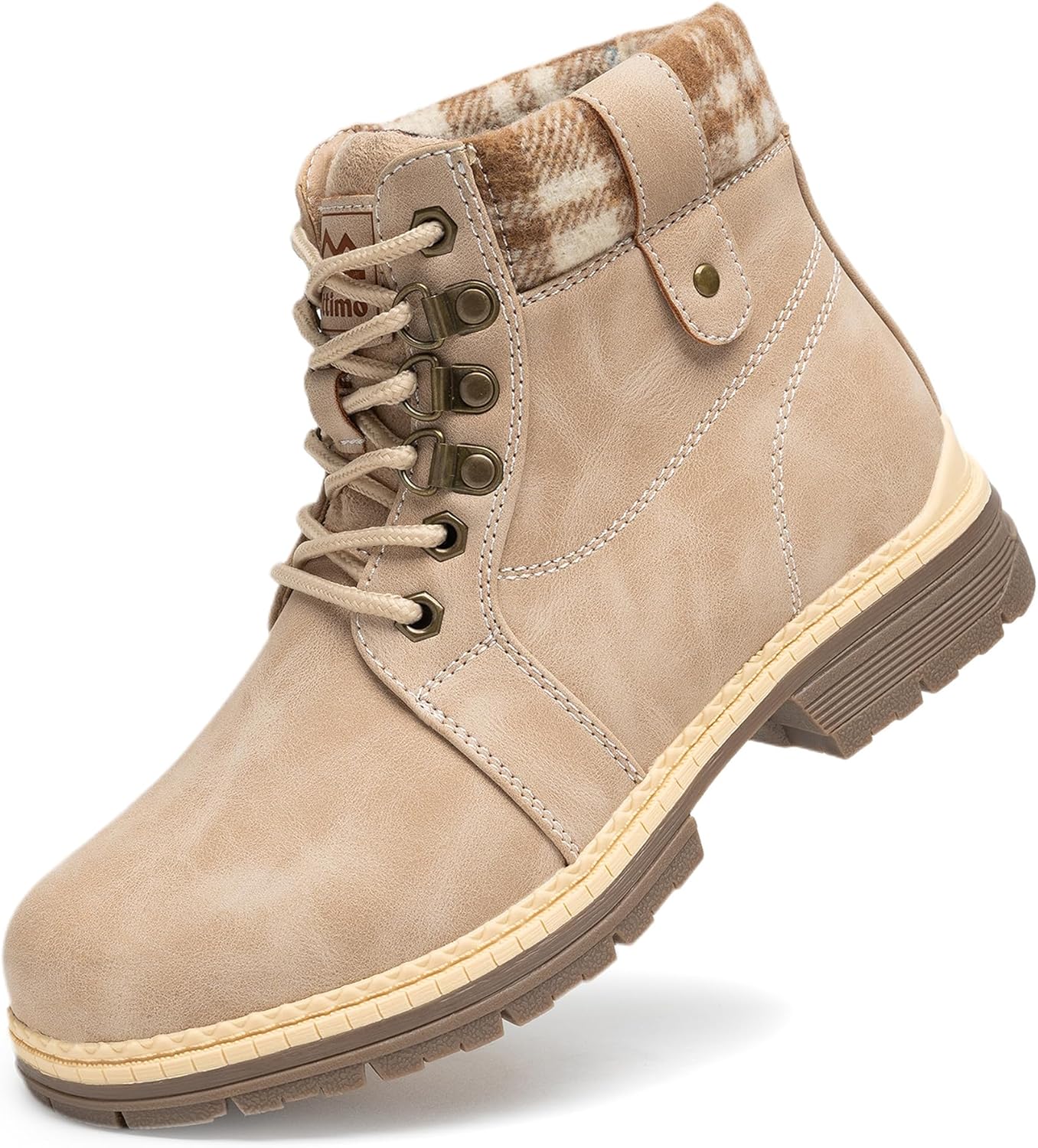 COTTIMO Women's Snow Hiking Boots - Warm Fur-Lined - Waterproof Leather