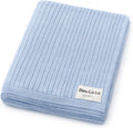Organic Ribbed Swaddle Blanket for Boys & Girls - Soft Cozy Knit