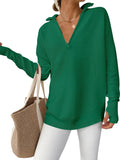 ANRABESS Womens Long Sleeve Quarter Zip Pullover Sweater - Soft
