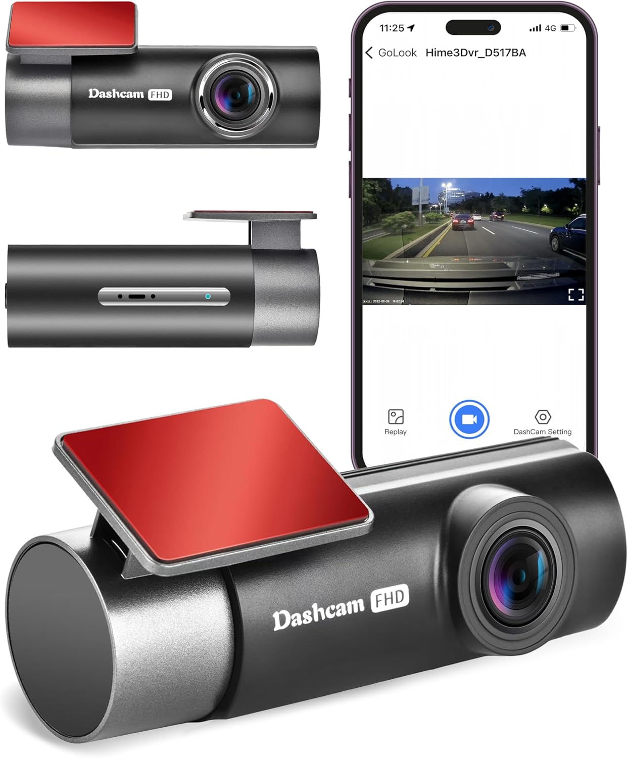 WiFi 1080P Dash Cam with Night Vision