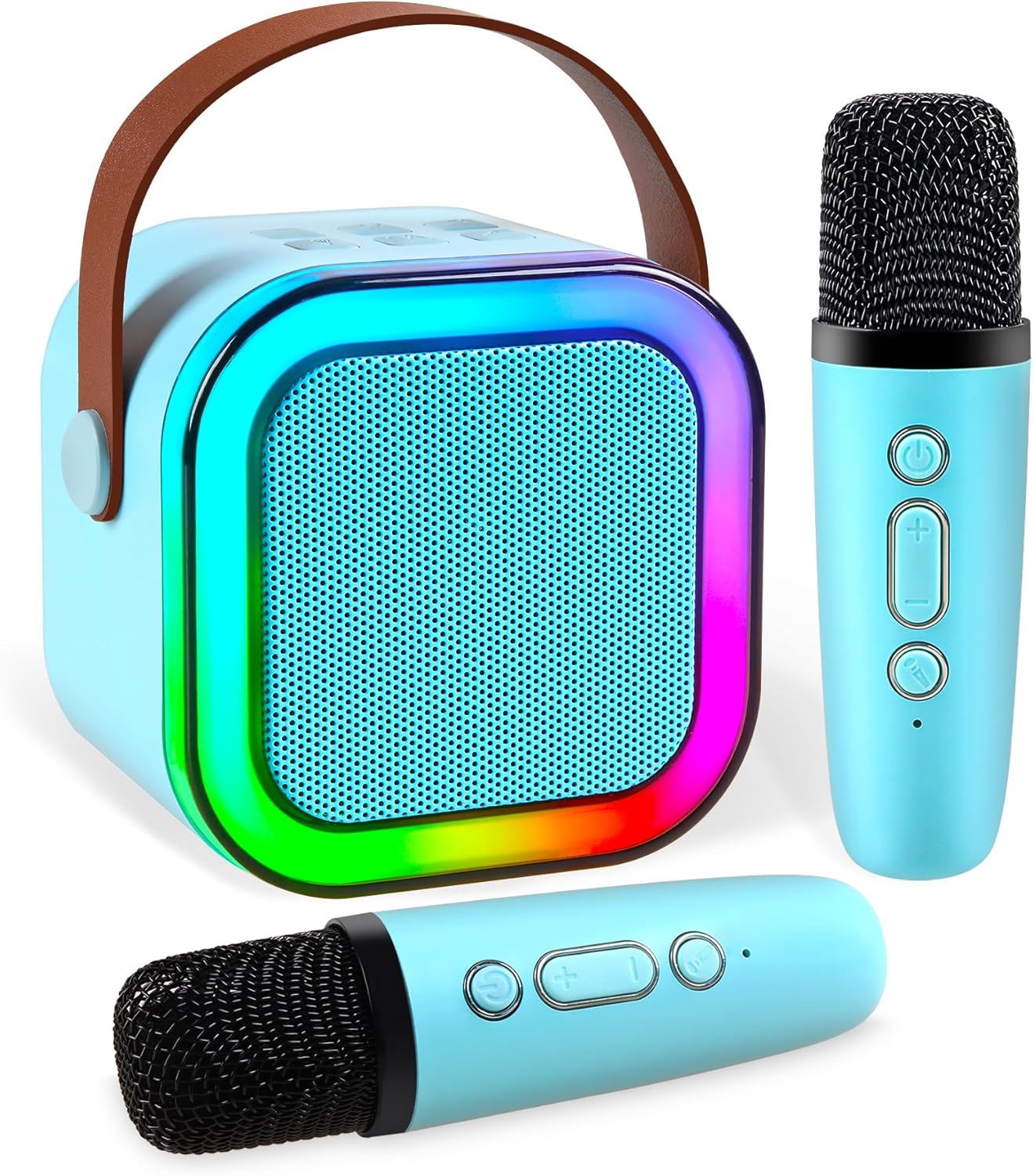 Portable Mini Karaoke Machine with 2 Wireless Mics - Ideal Gift for Kids & Adults!