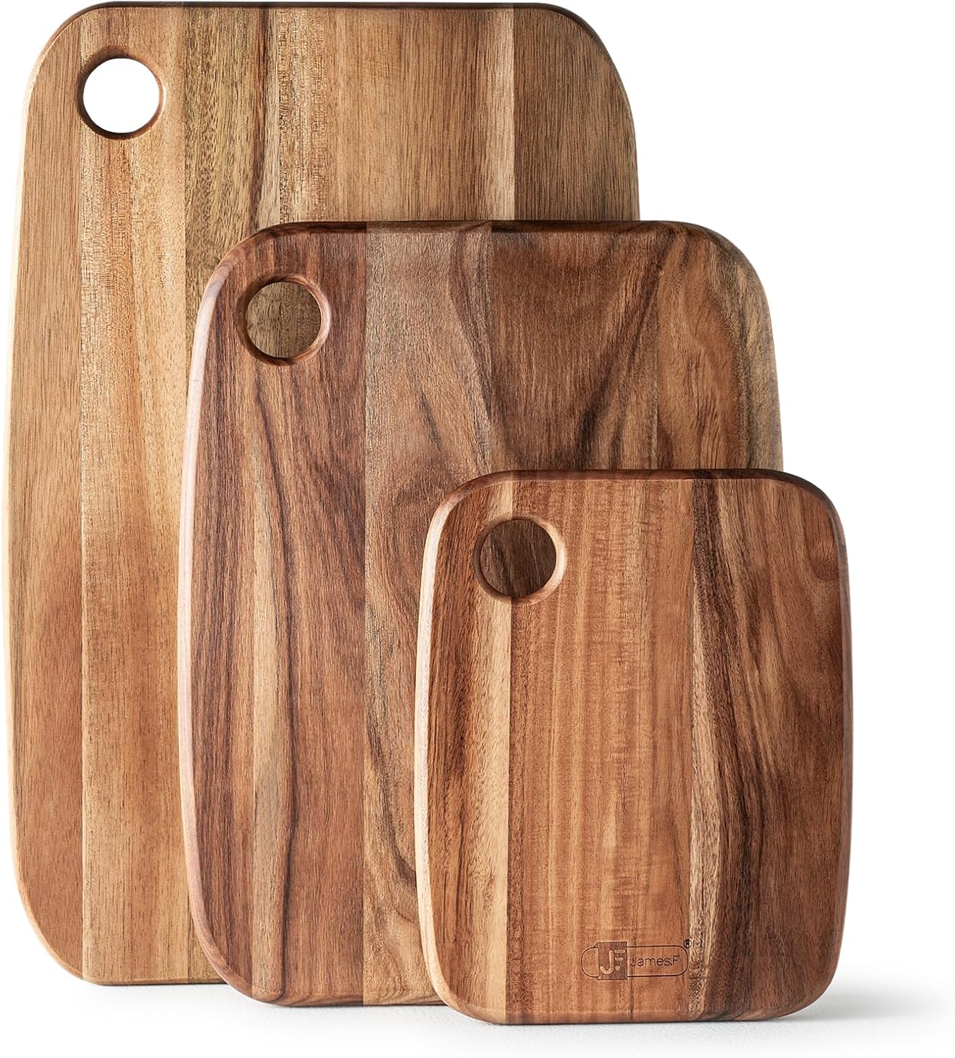 Acacia Wood Cutting Boards Set of 3 for Kitchen Use and More