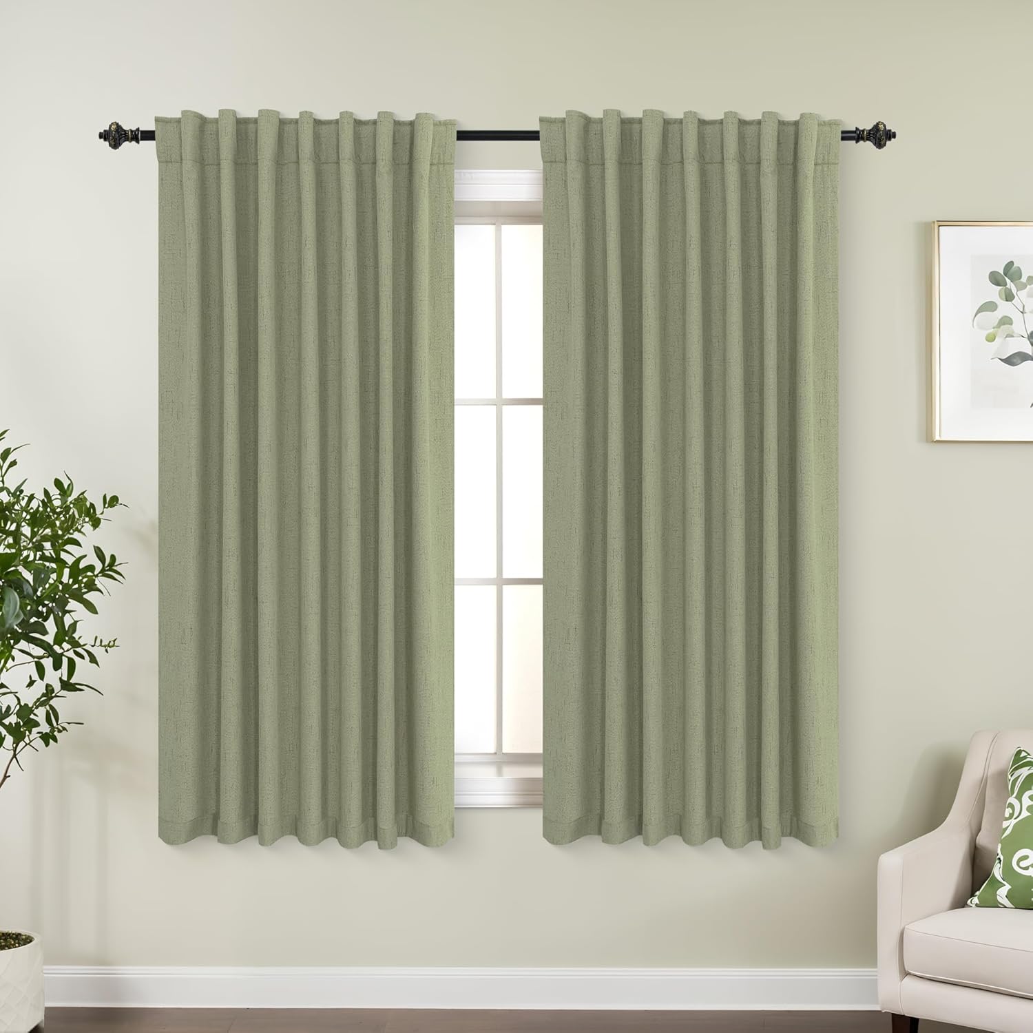 KOUFALL Short Window Black Out Curtains for Bedroom 54 Inch