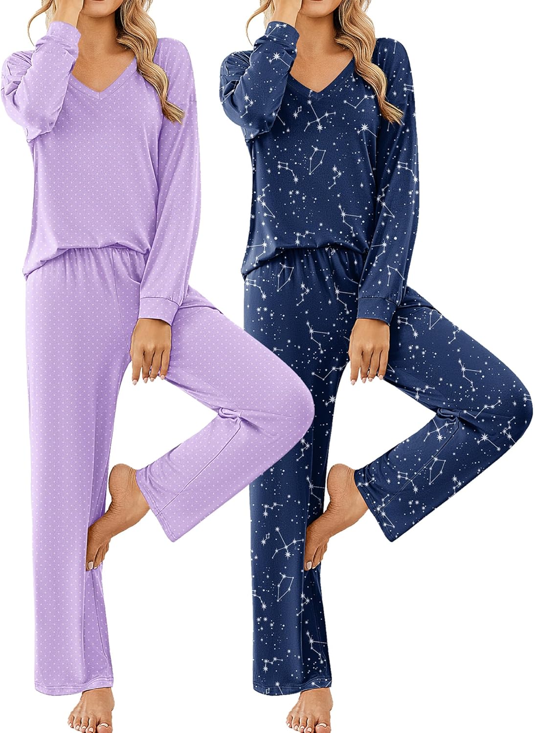 Ekouaer Womens 2 Pack Pajama Sets for Ultimate Comfort