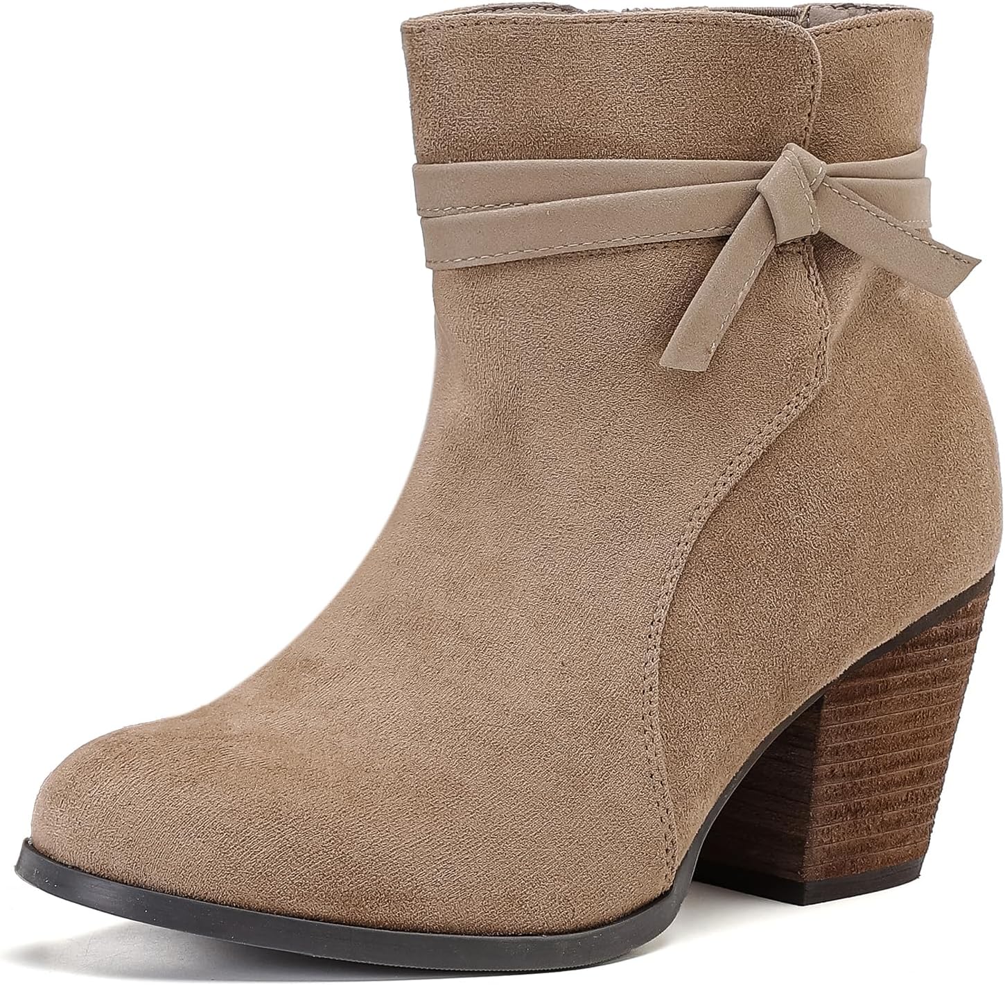 Luoika Women's Wide Width Ankle Boots with Chunky Heel Style