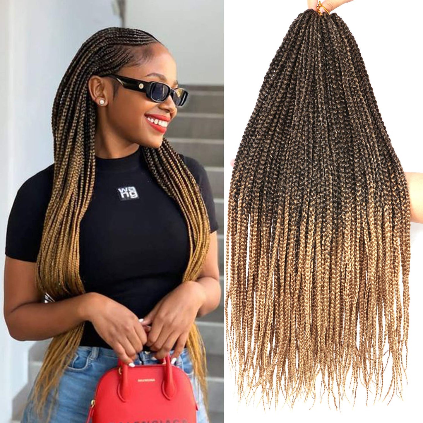 Goddess Box Braids Crochet Hair 22 Inch for Black Women