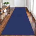 Braided Runner Rug 2.6x8 ft Royal Blue/Navy - Washable Non Slip
