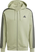 adidas mens Essentials Fleece 3-stripes Full-zip for Men - Regular Fit