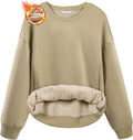 SANTINY Women's Fleece Sherpa Lined Sweatshirt - Cozy Warm Winter