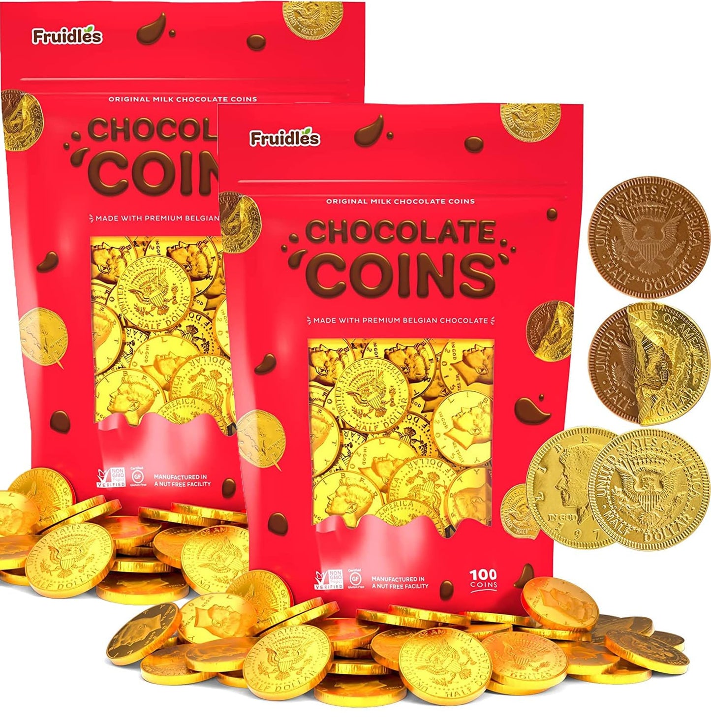 Milk Chocolate Coins for Parties - Premium Belgian Treats