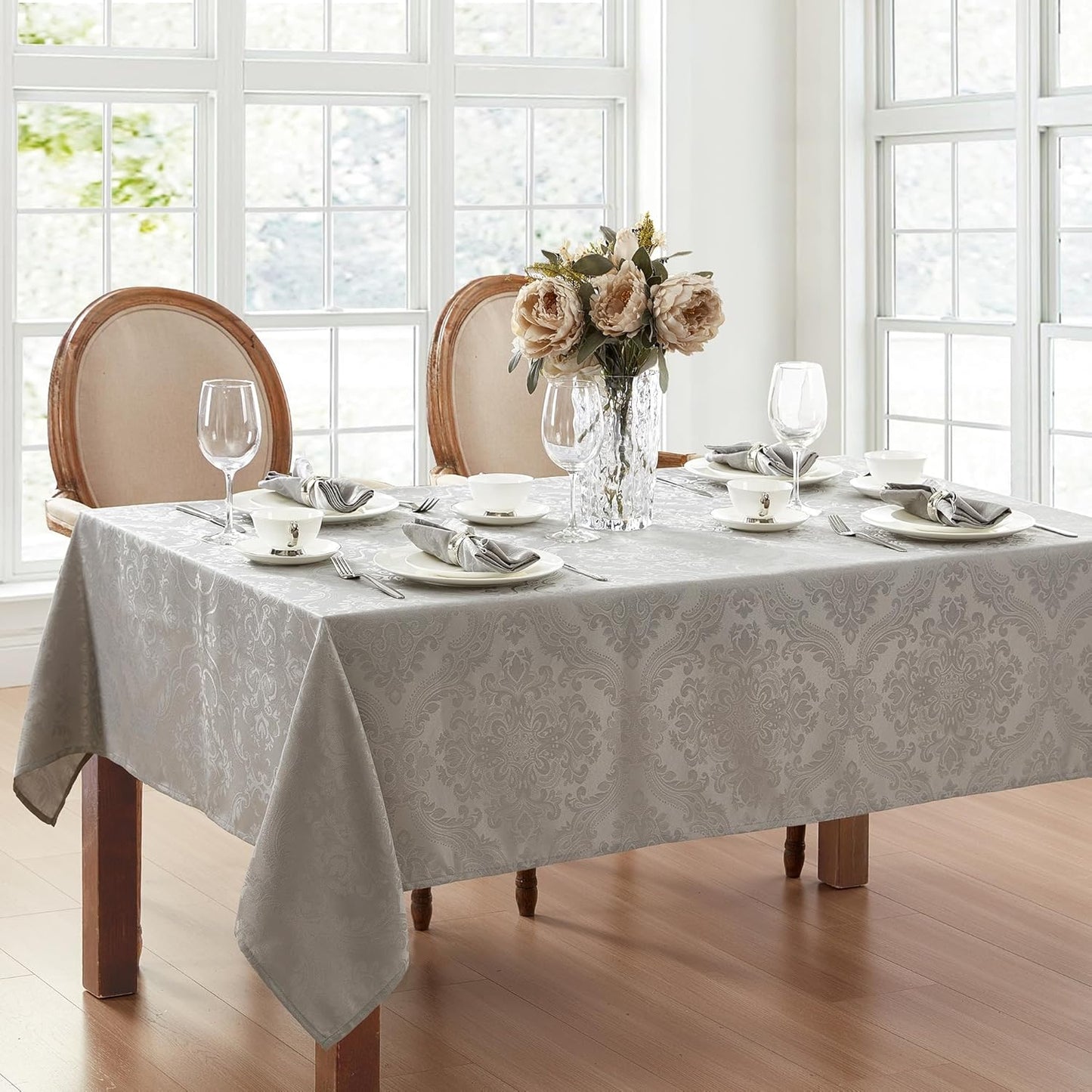 Elrene Home Fashions Caiden Elegance Damask Tablecloth 60in x 144