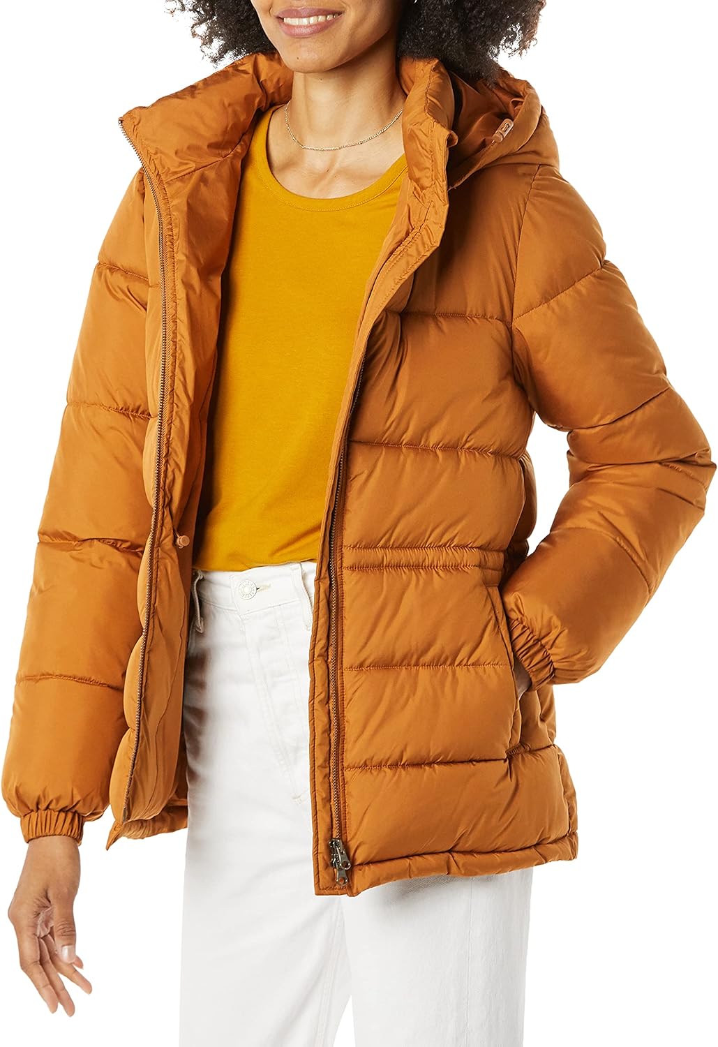 Heavyweight Quilted Hooded Puffer Winter Jacket for Women