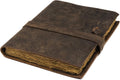 Refillable Vintage Leather Journal - A4 Handmade Antique Paper