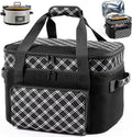 Double Layer Slow Cooker Carrier Bag Fits 6-8 Qt Oval Slow Cooker