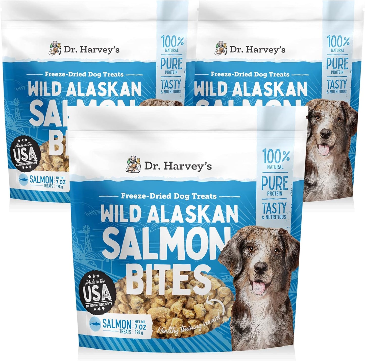 Wild Alaskan Salmon Bites - Freeze Dried Dog Treats for Training