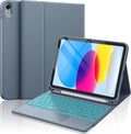CHESONA iPad 10th/11th Gen Case with Keyboard and Trackpad - Lavender