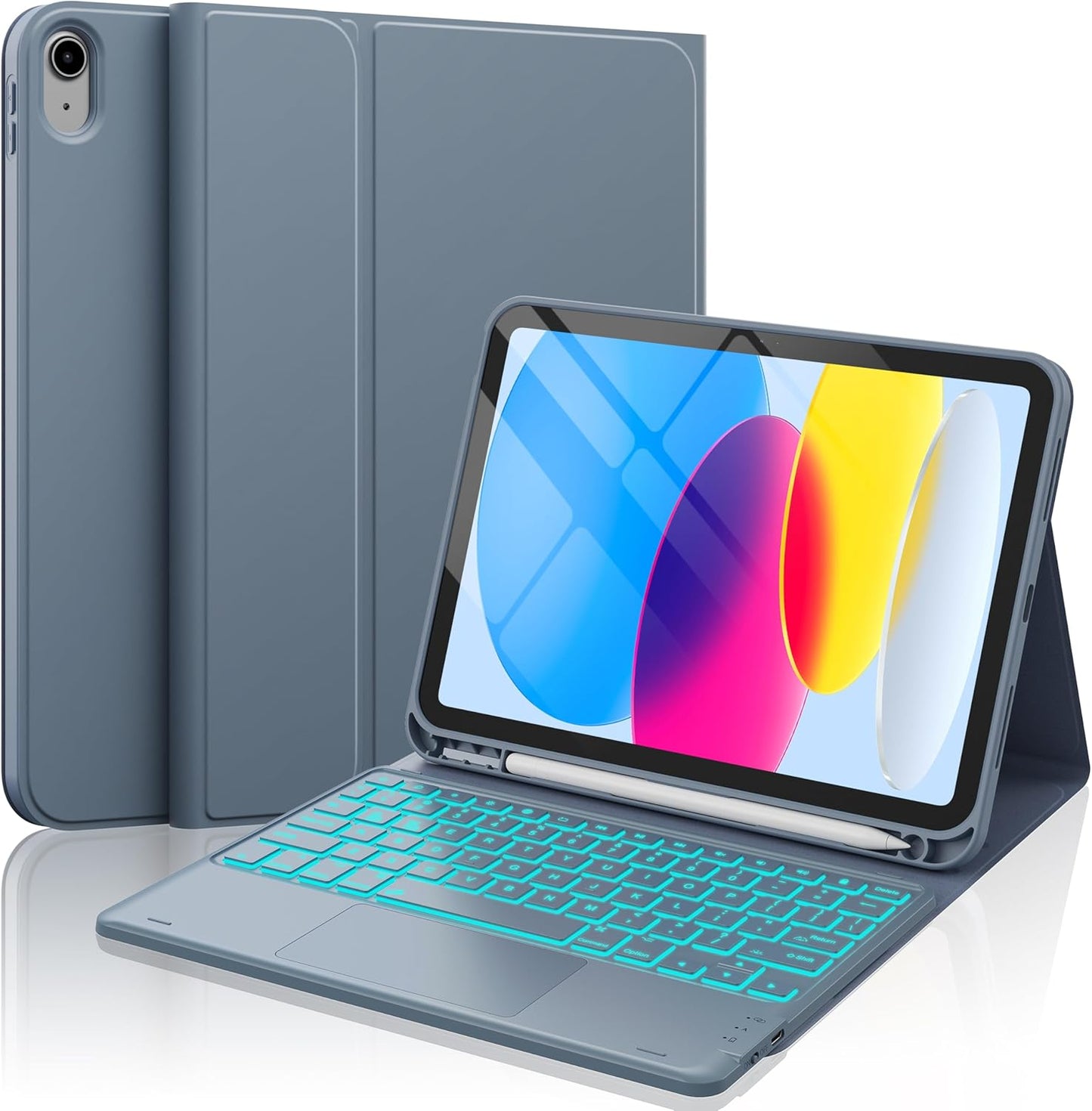CHESONA iPad 10th Generation Case with Backlit Keyboard & Trackpad