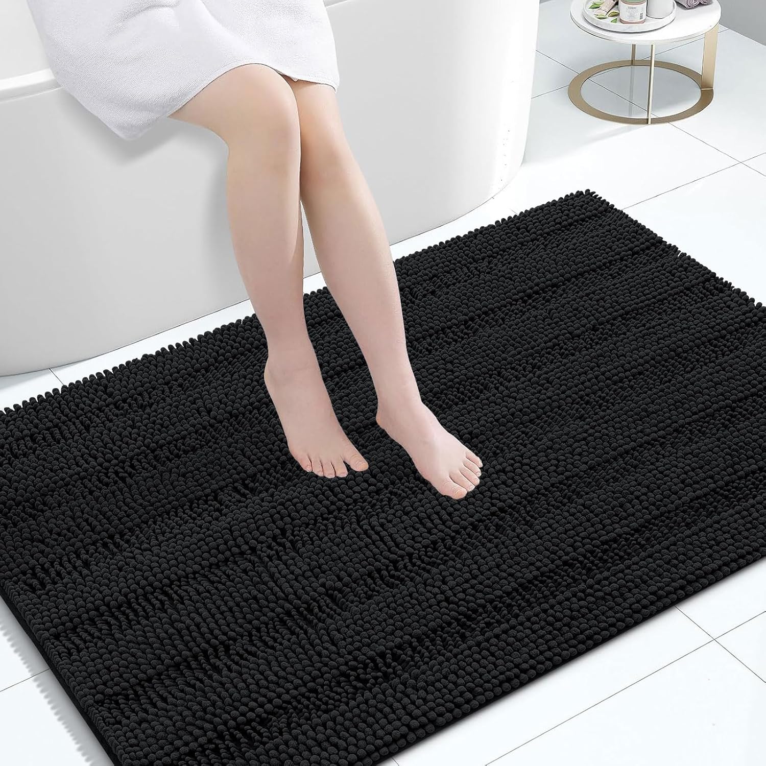 Chenille Striped Bathroom Rugs for Luxury Comfort and Style