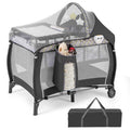 HONEY JOY Pack and Play 4-in-1 Foldable Nursery Center - Portable