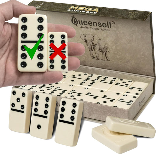 Mega Large 3in Dominoes Set for Adults and Kids - Double 6 Fun