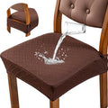 Waterproof Dining Chair Seat Covers Slipcovers - Chocolate, 6 Pcs