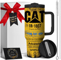 Customized Tumbler with Handle and Straw Compatible with Caterpillar