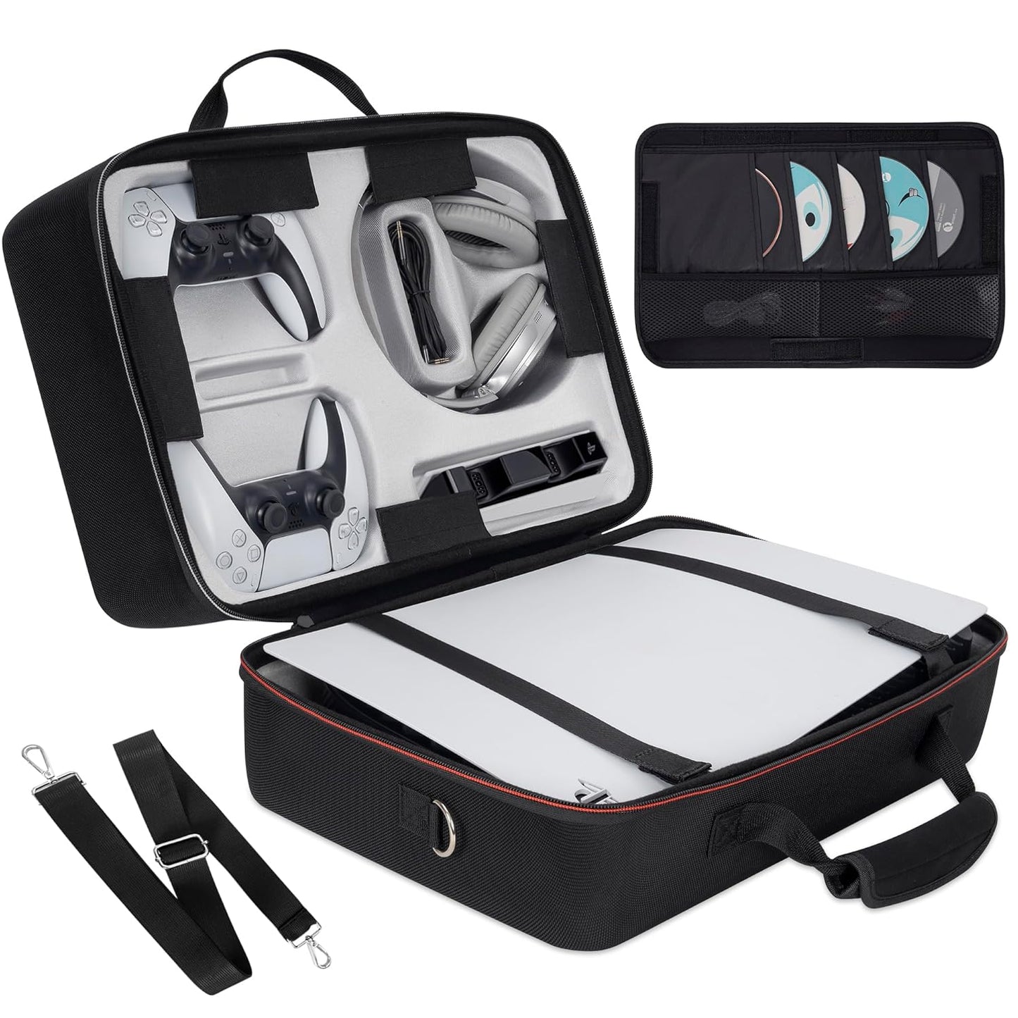 OUUTMEE Hard Shell Carrying Case for PS5 with Large Capacity