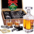 Whiskey Decanter Gift Set with Stones and Glasses - Elegant Bar