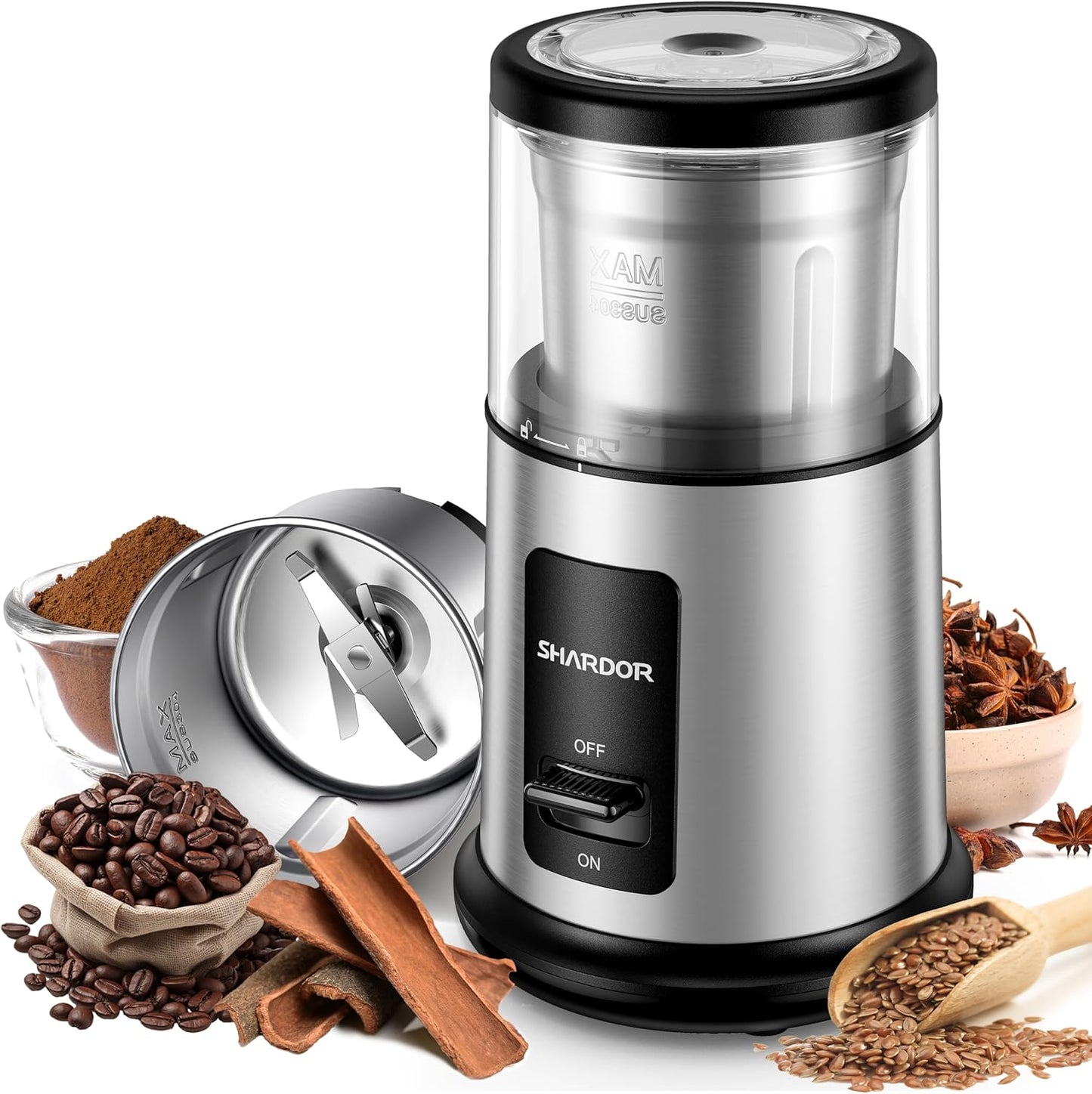 SHARDOR One Touch Coffee Grinder for Spices and Herbs