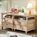 Farmhouse Style Nightstand Duo with Built-in Charging Station
