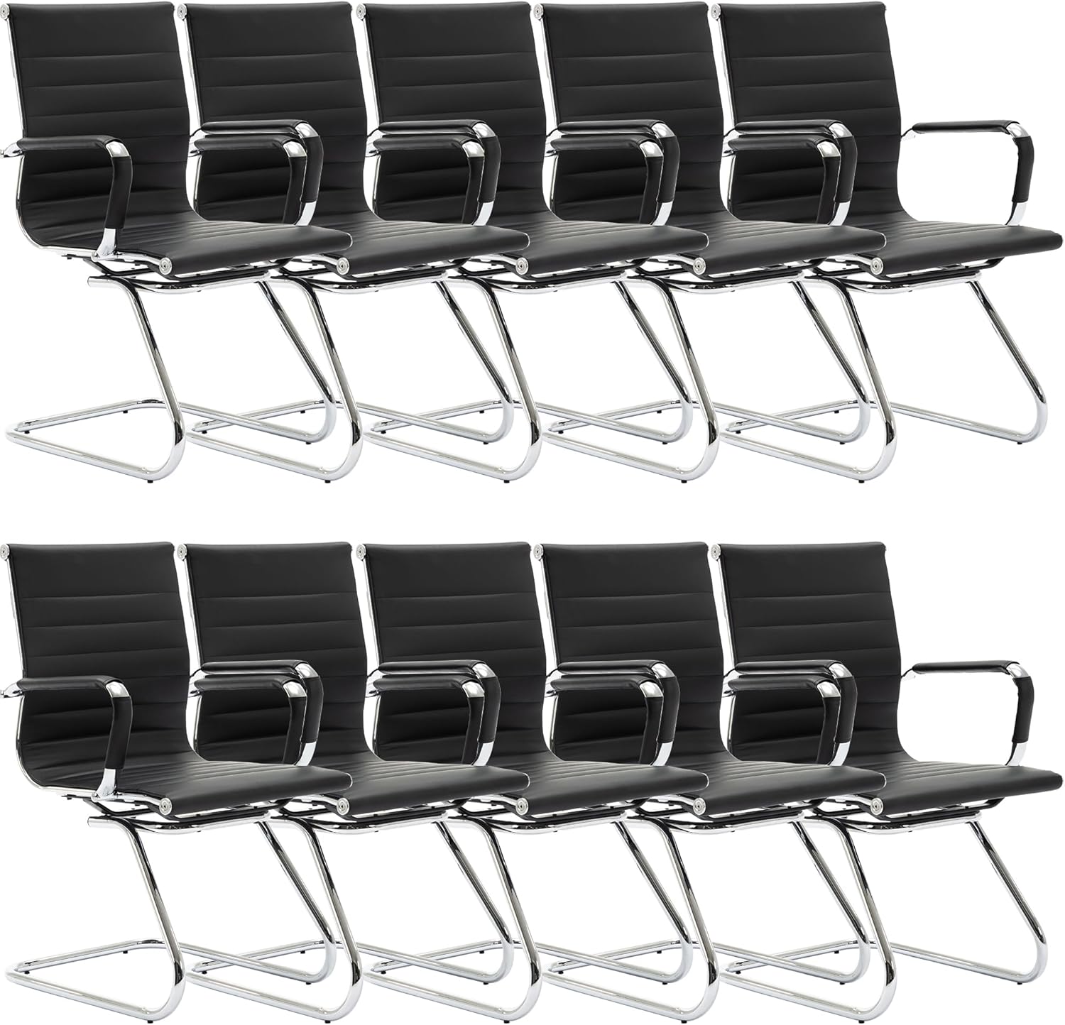 Comfortable Leather Conference Chairs - Set of 10