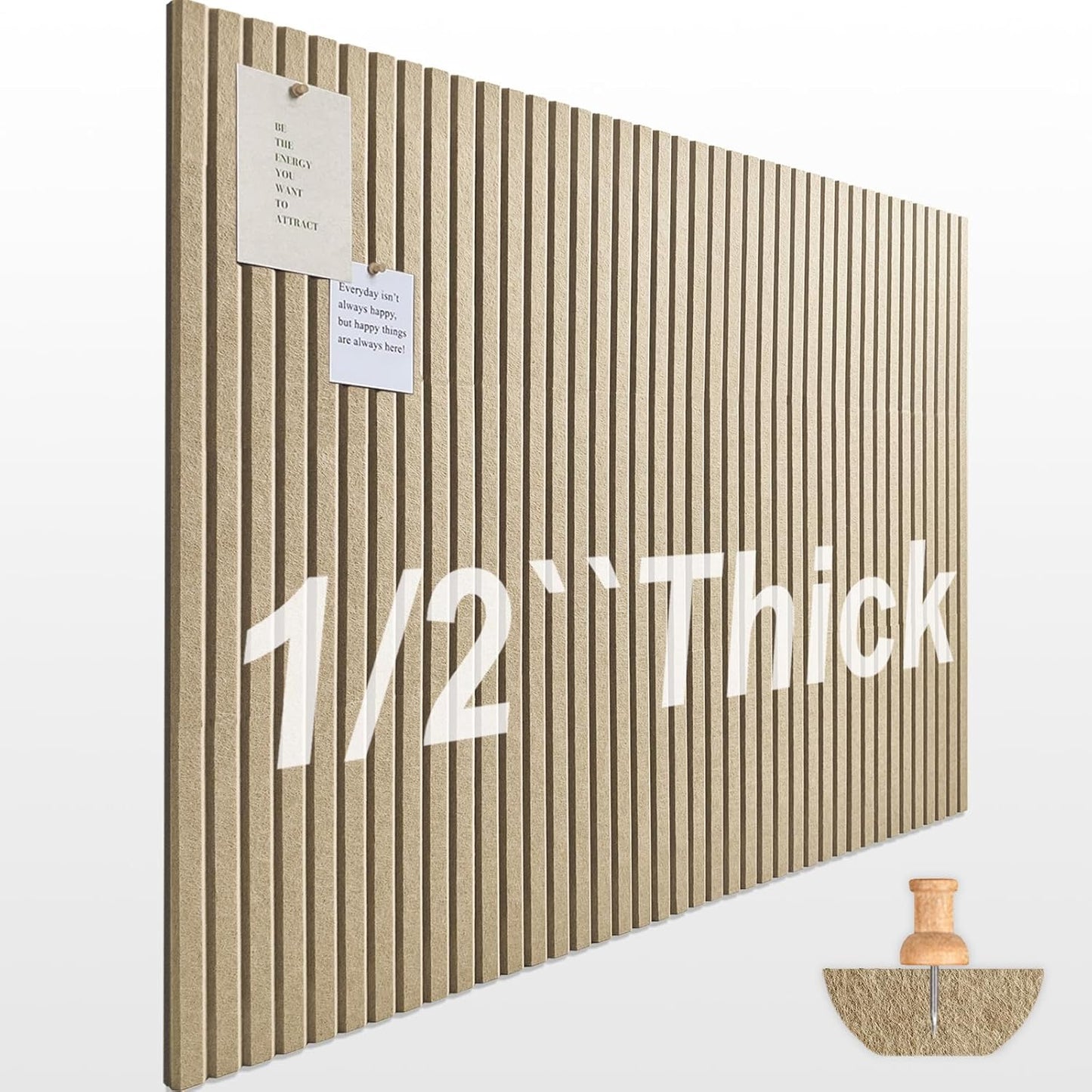 Large Cork Boards for Walls - 12 Pack Felt Wall Tiles
