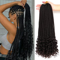 7 Packs 18 in Crochet Box Braids with Curly Ends - Easy Prelooped