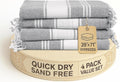 Oversized Turkish Beach Towels Set of 4 - Quick Dry & Sand Proof